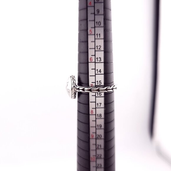 New John Hardy Sterling Silver Hammered Palu Pyramid Chain Band Ring Size 7 - Picture 4 of 10